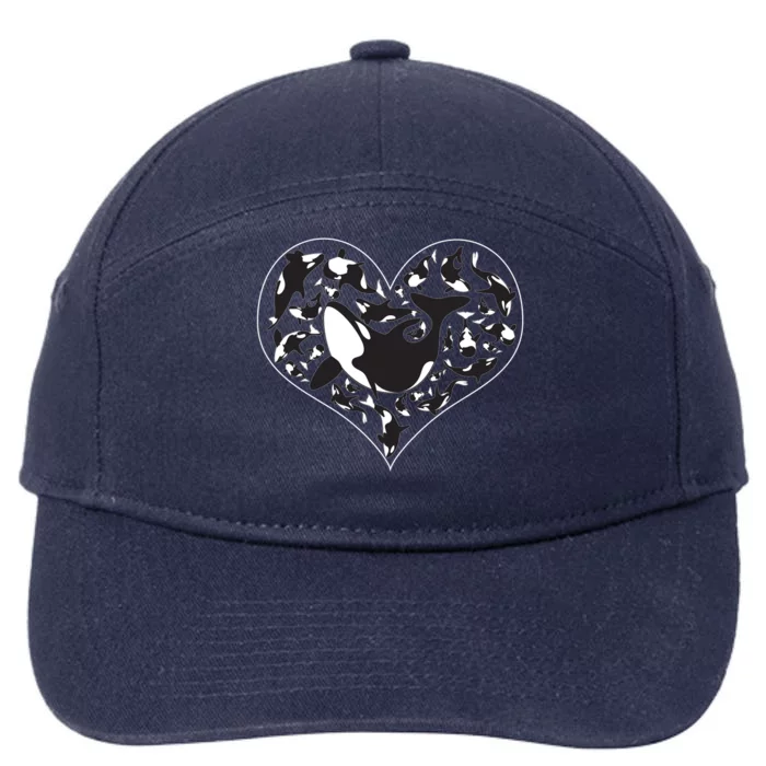 Orca Killer Whale Love 7-Panel Snapback Hat