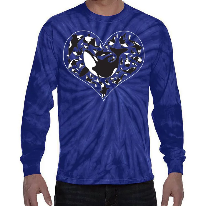 Orca Killer Whale Love Tie-Dye Long Sleeve Shirt