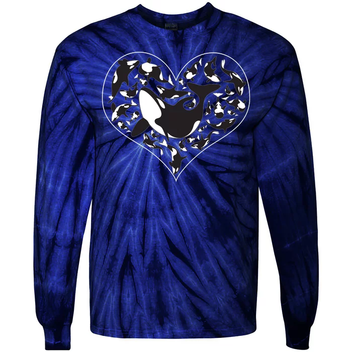 Orca Killer Whale Love Tie-Dye Long Sleeve Shirt