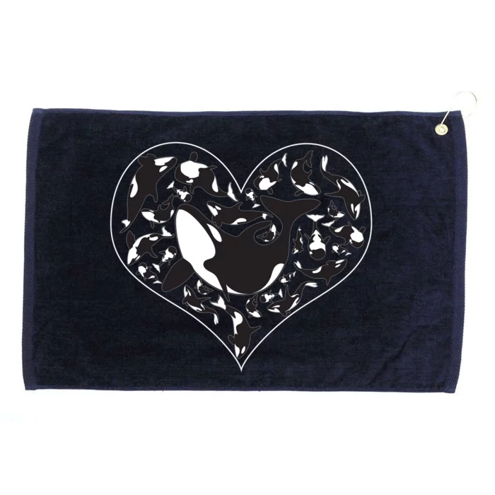 Orca Killer Whale Love Grommeted Golf Towel