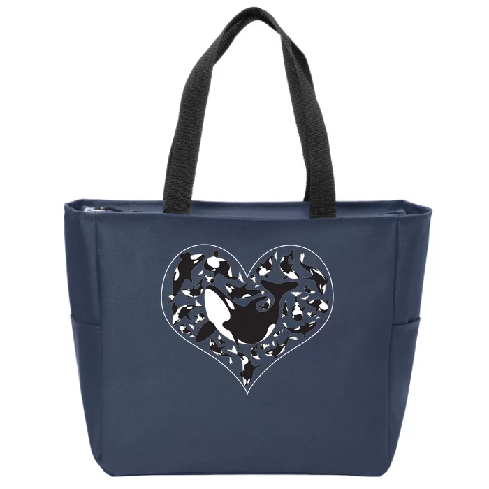 Orca Killer Whale Love Zip Tote Bag