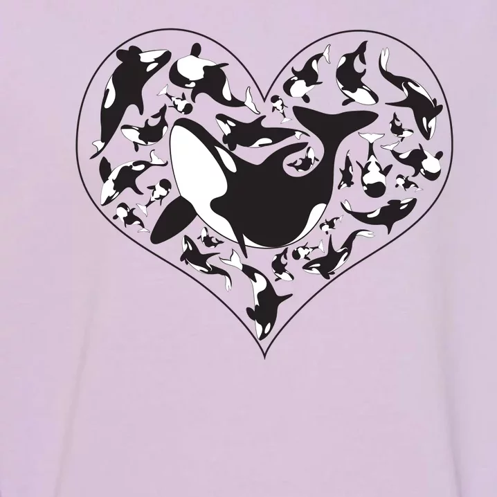 Orca Killer Whale Love Garment-Dyed Sweatshirt