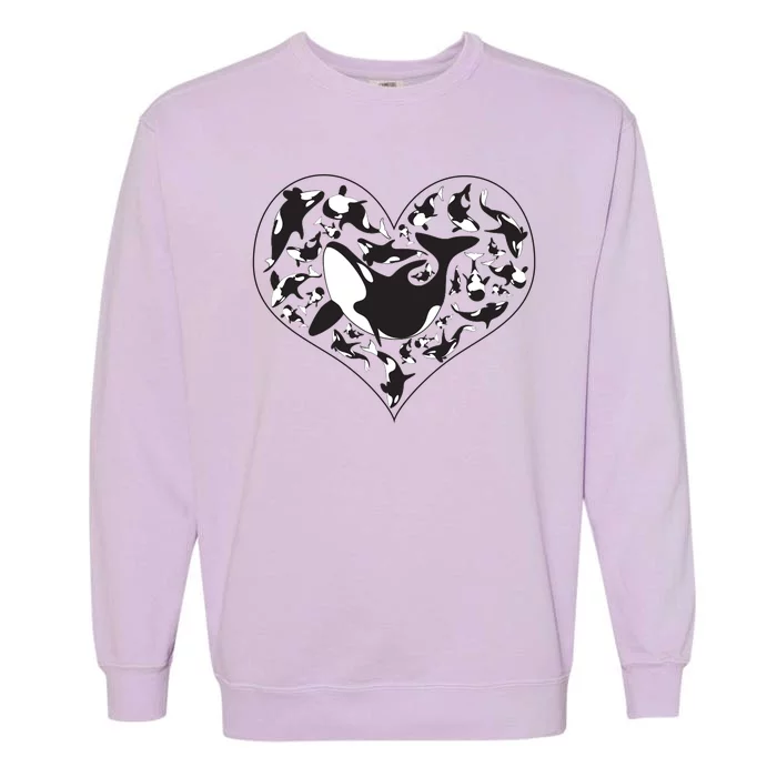 Orca Killer Whale Love Garment-Dyed Sweatshirt