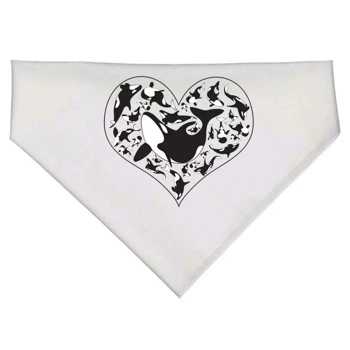 Orca Killer Whale Love USA-Made Doggie Bandana