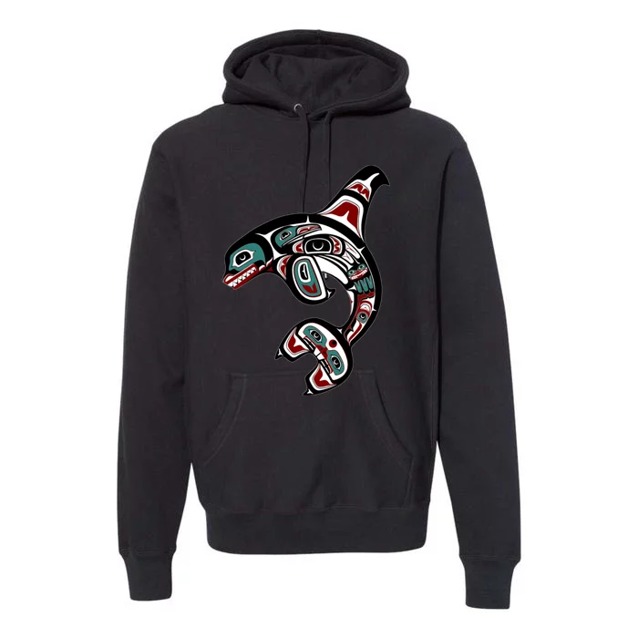 Orca Killer Whale Pacific Northwest Alaska Native American Premium Hoodie