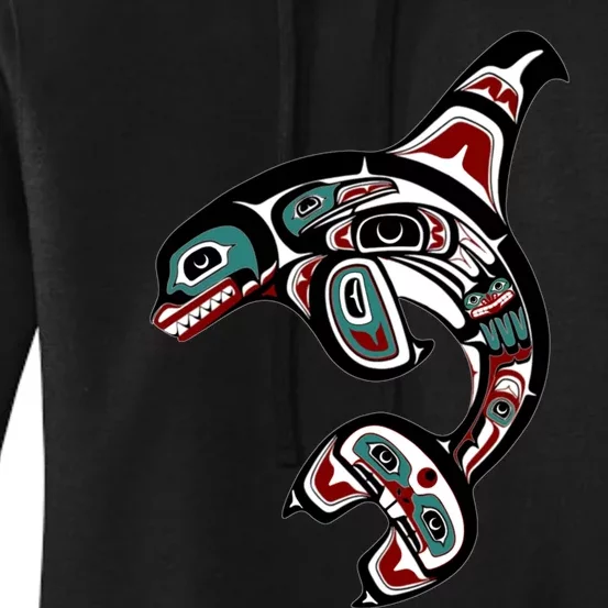 Orca Killer Whale Pacific Northwest Alaska Native American Women's Pullover Hoodie