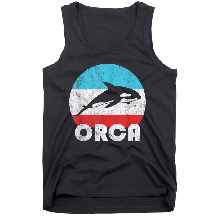 Orca Killer Whale Vintage Retro Silhouette Gift Tank Top