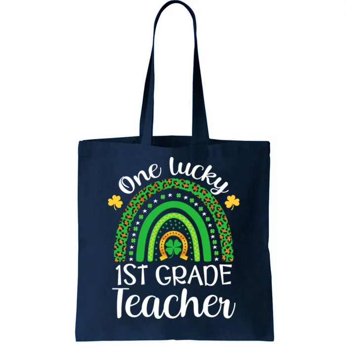 One Lucky 1st Grade Teacher St Patricks Day Teacher Rainbow Graphic Plus Size Tote Bag