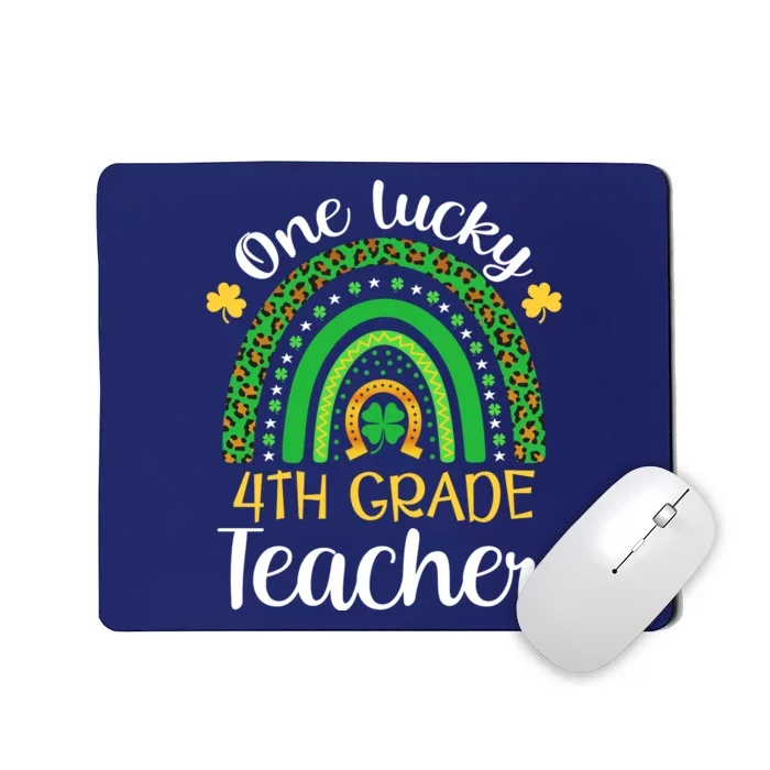 One Lucky 4th Grade Teacher St Patricks Day Teacher Rainbow Graphic Plus Size Mousepad