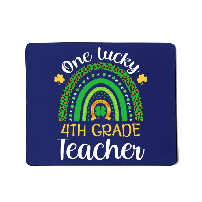 One Lucky 4th Grade Teacher St Patricks Day Teacher Rainbow Graphic Plus Size Mousepad