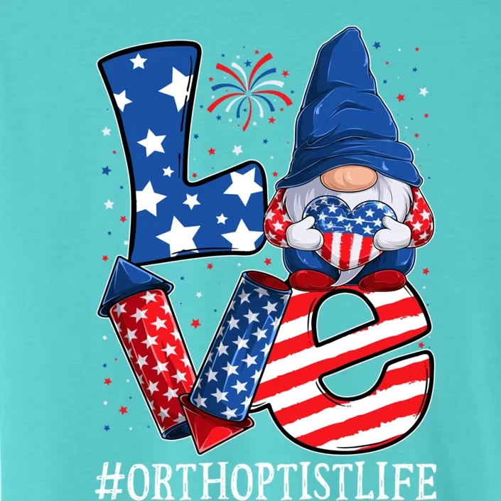 Orthoptist Love 4th Of July Gnome Usa Patriotic Meaningful Gift ChromaSoft Performance T-Shirt