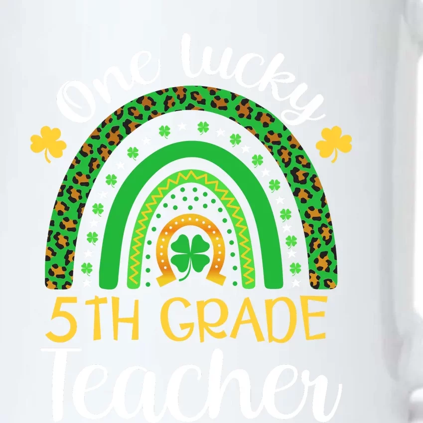 One Lucky 5th Grade Teacher St Patricks Day Teacher Rainbow Graphic Plus Size Black Color Changing Mug