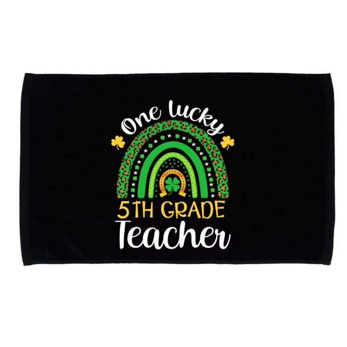 One Lucky 5th Grade Teacher St Patricks Day Teacher Rainbow Graphic Plus Size Microfiber Hand Towel