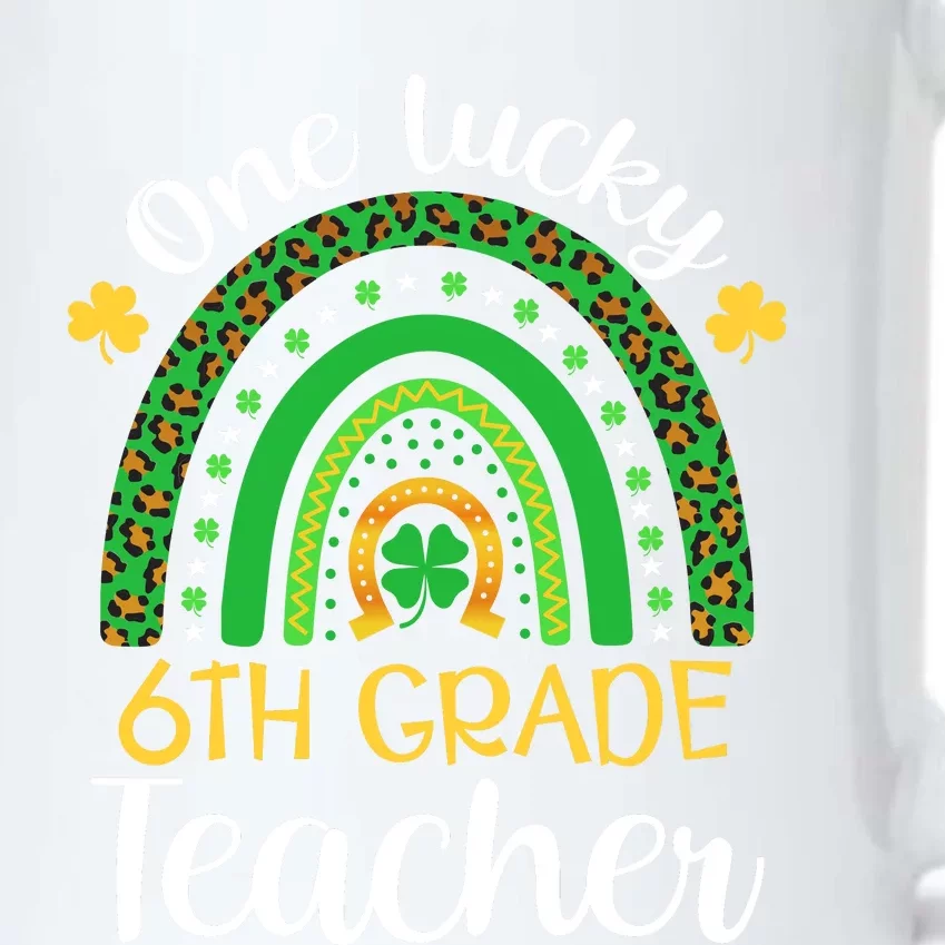 One Lucky 6th Grade Teacher St Patricks Day Teacher Rainbow Graphic Plus Size Black Color Changing Mug