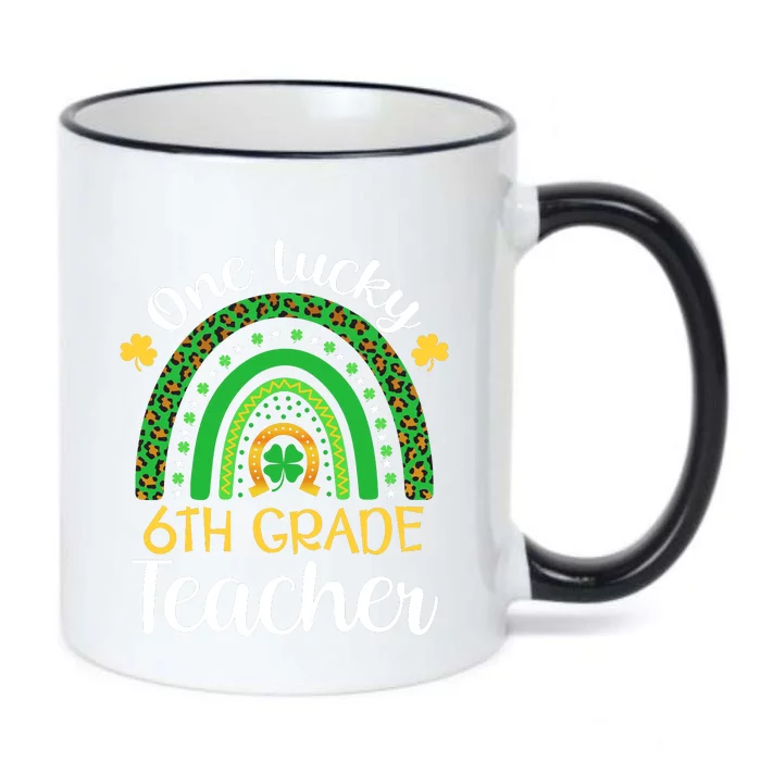 One Lucky 6th Grade Teacher St Patricks Day Teacher Rainbow Graphic Plus Size Black Color Changing Mug