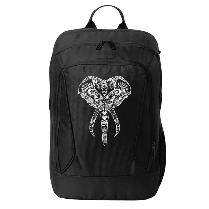 Ornate Line Art Aesthetic Elephant Print Animal Lover Yoga Gift City Backpack