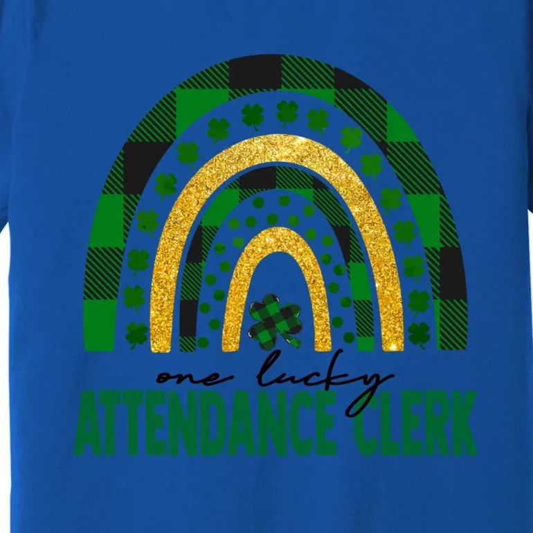 One Lucky Attendance Clerk Rainbow St Patricks Day Gift Premium T-Shirt