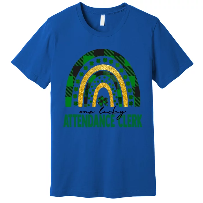 One Lucky Attendance Clerk Rainbow St Patricks Day Gift Premium T-Shirt