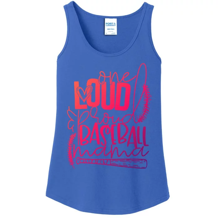 One Loud And Proud Baseball Mama Gift Ladies Essential Tank