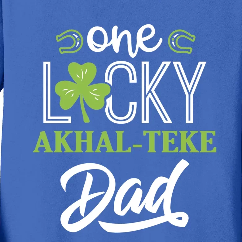 One Lucky Aaaaaaaaaaaaaaaa Horse Dad Irish Horseback Riding Gift Kids Long Sleeve Shirt