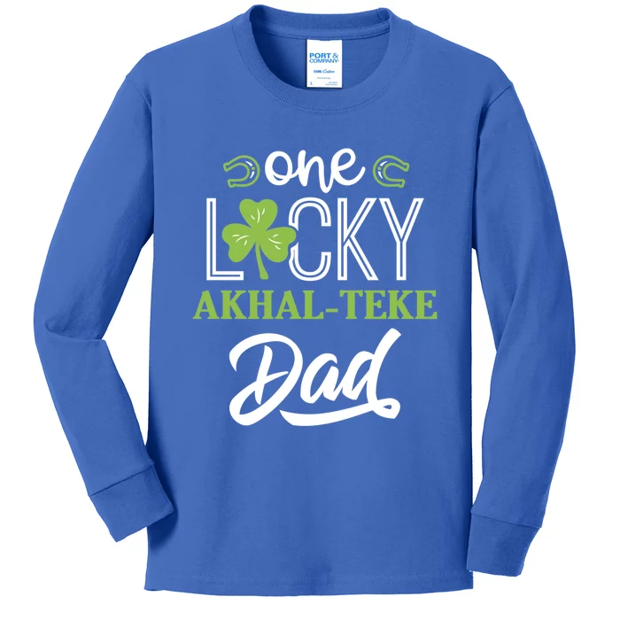 One Lucky Aaaaaaaaaaaaaaaa Horse Dad Irish Horseback Riding Gift Kids Long Sleeve Shirt