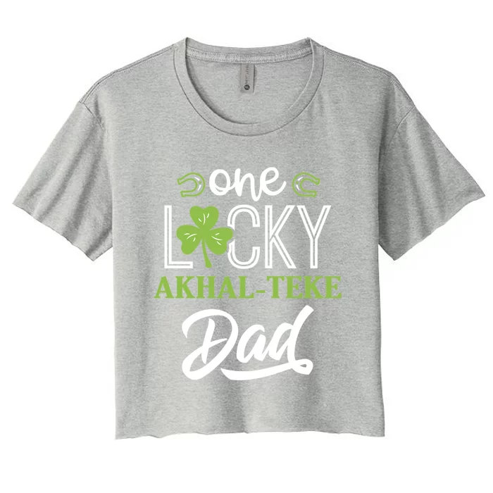 One Lucky Aaaaaaaaaaaaaaaa Horse Dad Irish Horseback Riding Gift Women's Crop Top Tee