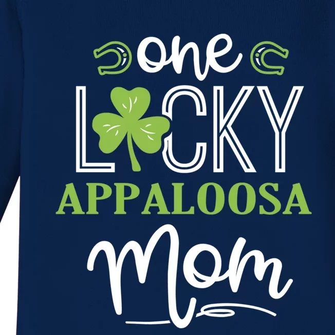 One Lucky Appaloosa Horse Mom Irish Horseback Riding Gift Baby Long Sleeve Bodysuit