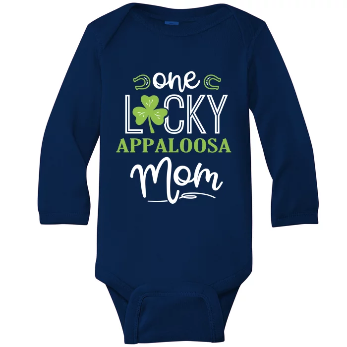 One Lucky Appaloosa Horse Mom Irish Horseback Riding Gift Baby Long Sleeve Bodysuit