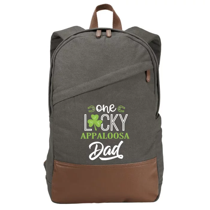 One Lucky Appaloosa Horse Dad Irish Horseback Riding Gift Cotton Canvas Backpack