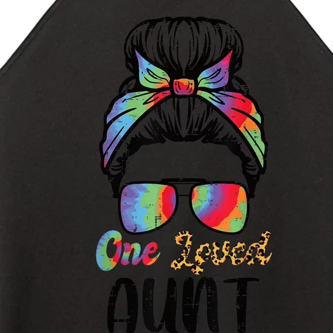 One Loved Aunt Hairbun Sunglasses Mothers Day Wo Auntie Women’s Perfect Tri Rocker Tank