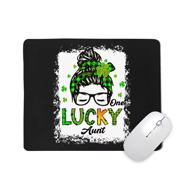 One Lucky Aunt Messy Bun Hair Bleached Saint Patrick's Day Mousepad