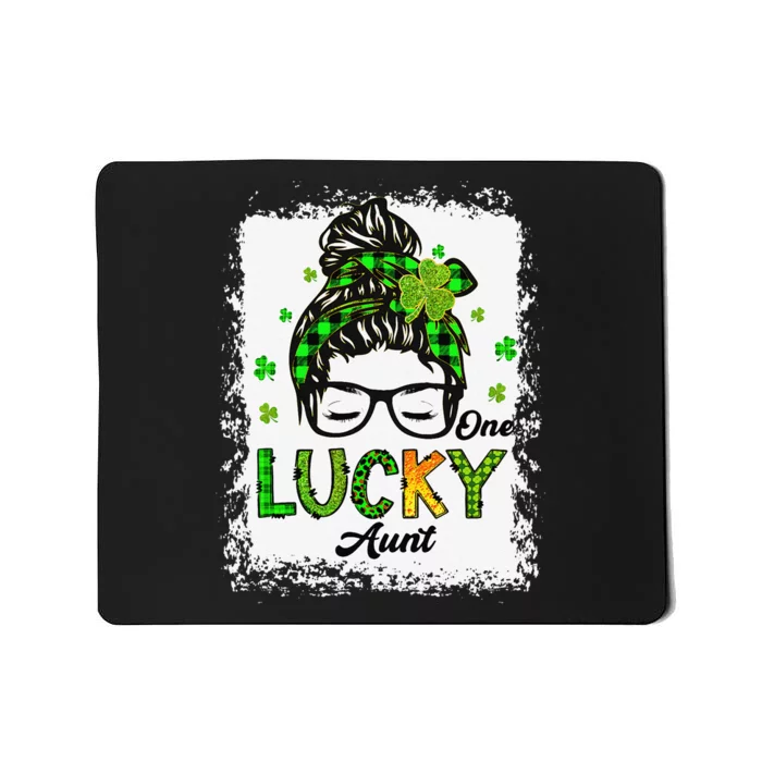 One Lucky Aunt Messy Bun Hair Bleached Saint Patrick's Day Mousepad