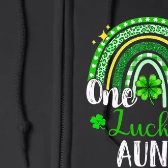 One Lucky Aunt Leopard green Rainbow St Patrick’s Day Full Zip Hoodie