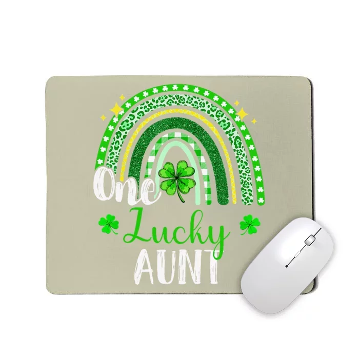 One Lucky Aunt Leopard Print Rainbow St Patrick’s Day Mousepad