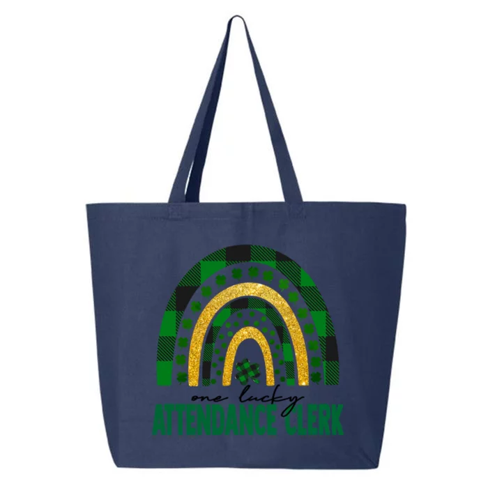 One Lucky Attendance Clerk Rainbow St Patricks Day Gift 25L Jumbo Tote