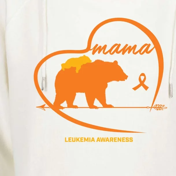 Orange Leukemia Awareness Mom Son Daughter Mama Bear Cancer Great Gift Womens Funnel Neck Pullover Hood