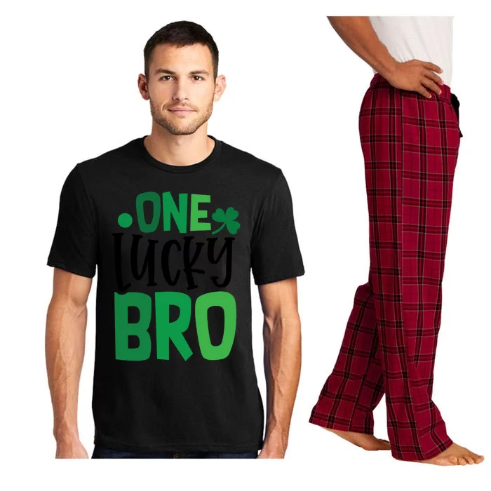 One Lucky Bro Clover Shamrock Irish Ireland Gift Pajama Set