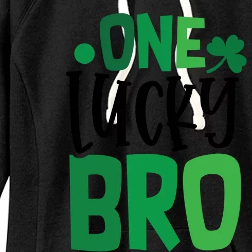 One Lucky Bro Clover Shamrock Irish Ireland Gift Women's Fleece Hoodie