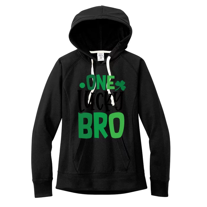 One Lucky Bro Clover Shamrock Irish Ireland Gift Women's Fleece Hoodie