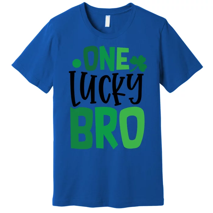 One Lucky Bro Clover Shamrock Irish Ireland Gift Premium T-Shirt