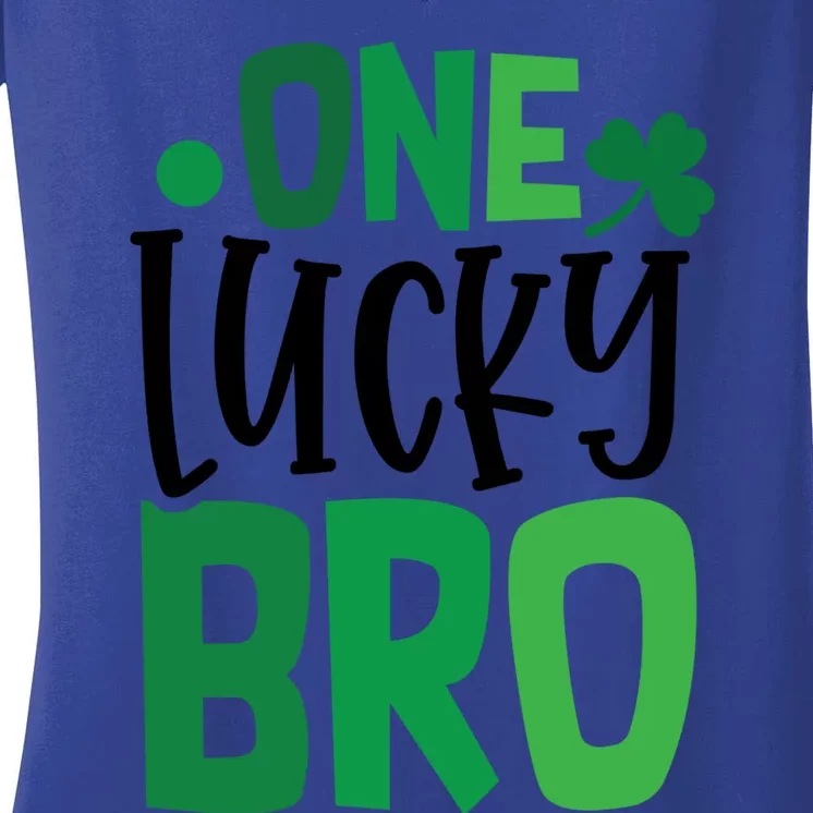 One Lucky Bro Clover Shamrock Irish Ireland Gift Women's V-Neck T-Shirt