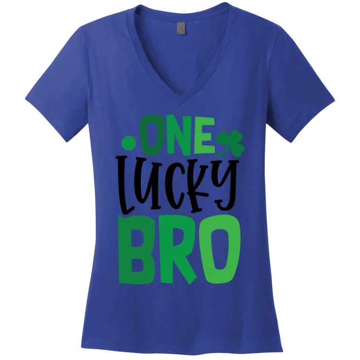 One Lucky Bro Clover Shamrock Irish Ireland Gift Women's V-Neck T-Shirt