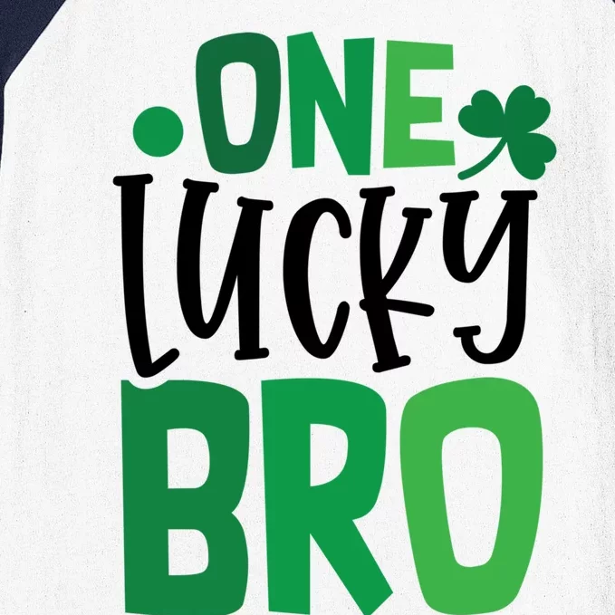 One Lucky Bro Clover Shamrock Irish Ireland Gift Baseball Sleeve Shirt