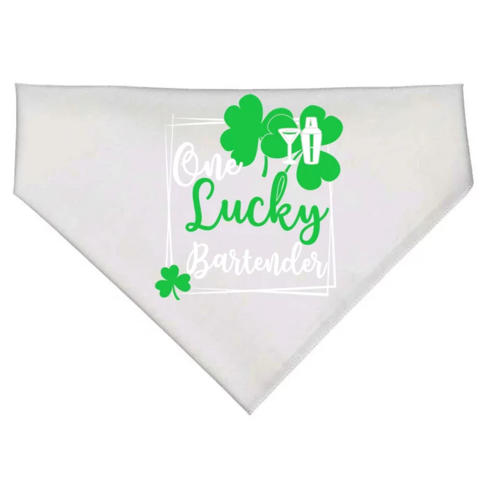 One Lucky Bartender Tee Gift Bartender St Patrick's Day Gift USA-Made Doggie Bandana