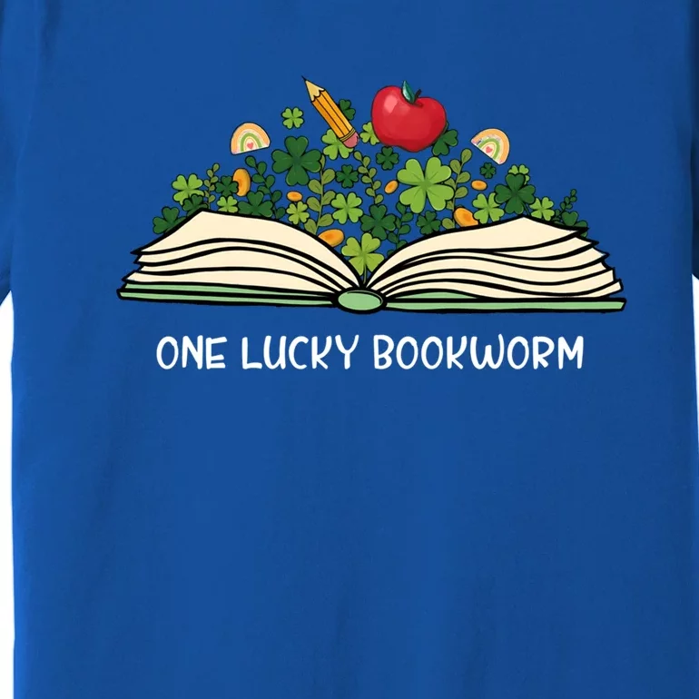 One Lucky Bookworm St Patricks Day Reader Bibliophile Irish Cute Gift Premium T-Shirt