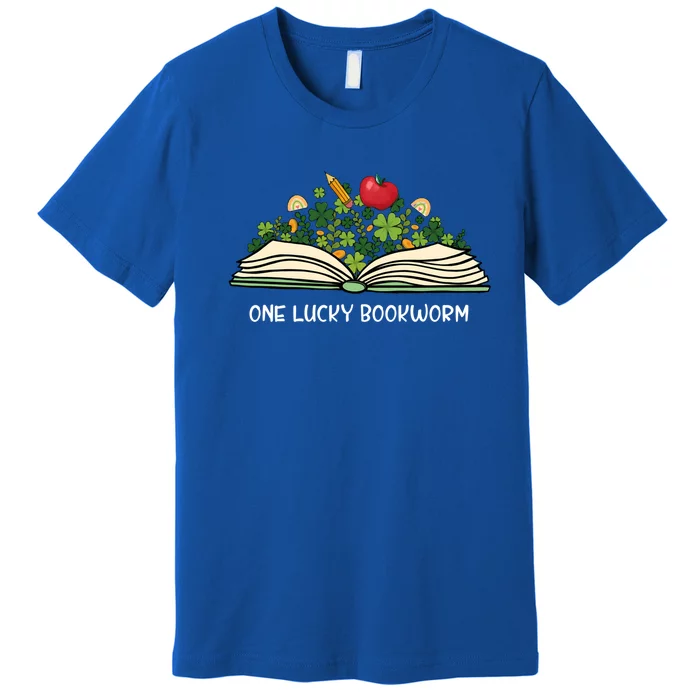 One Lucky Bookworm St Patricks Day Reader Bibliophile Irish Cute Gift Premium T-Shirt