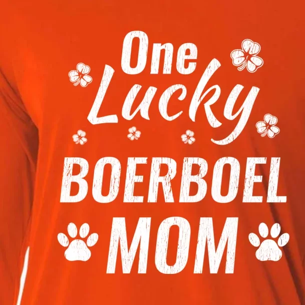 One Lucky Boerboel Mom Dog St Patricks Day Distressed Gift Cooling Performance Long Sleeve Crew