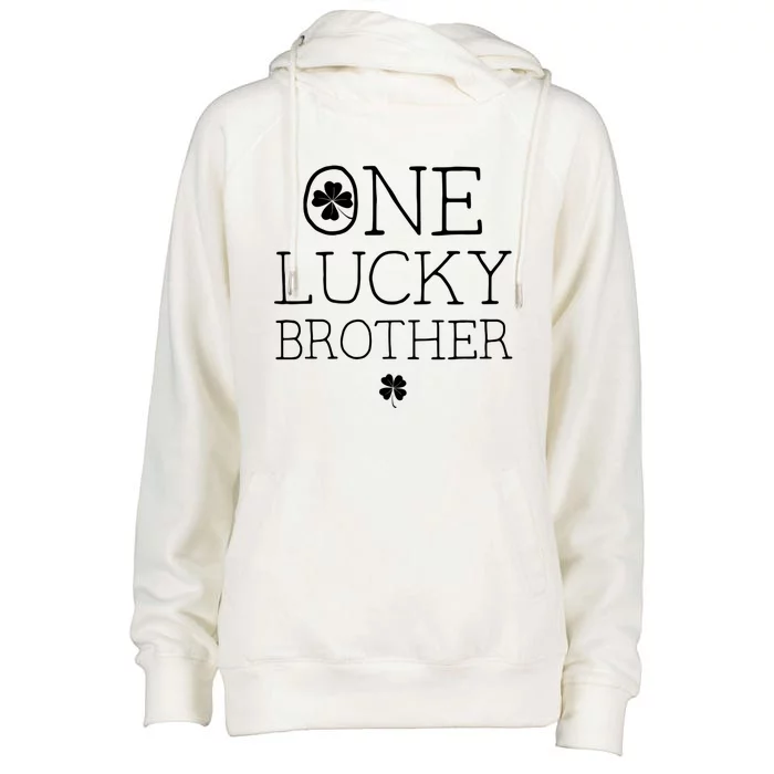 One Lucky Brother St Patricks Day Bro Matching Family Gift Womens Funnel Neck Pullover Hood