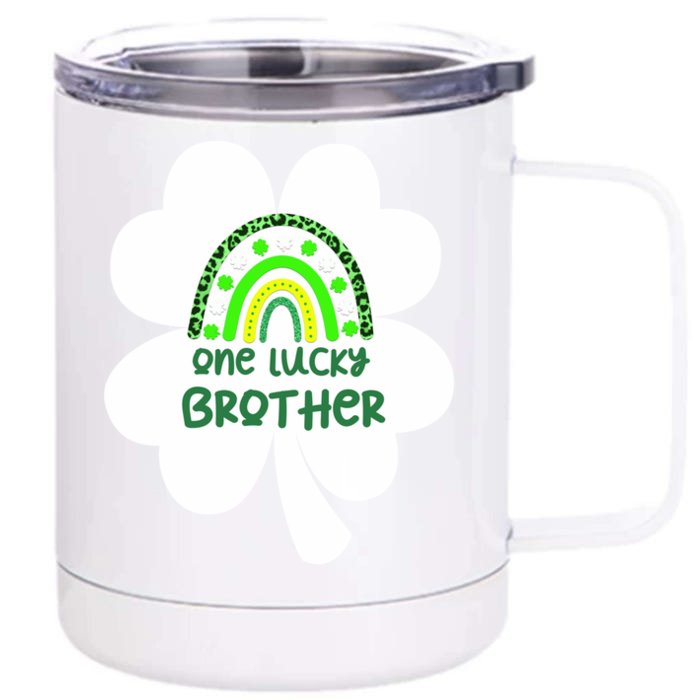 One Lucky Brother Tee Funny Family St Patrick's Day For Bro Gift Front & Back 12oz Stainless Steel Tumbler Cup