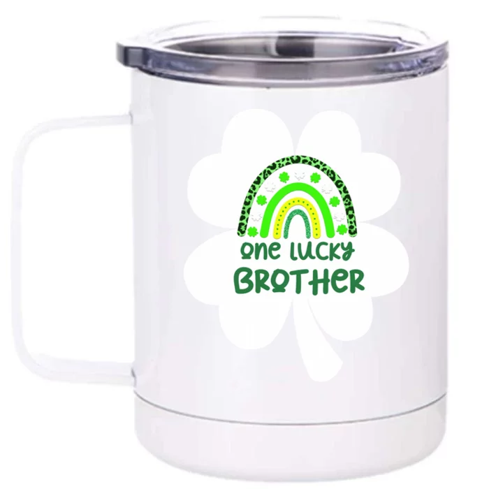 One Lucky Brother Tee Funny Family St Patrick's Day For Bro Gift Front & Back 12oz Stainless Steel Tumbler Cup